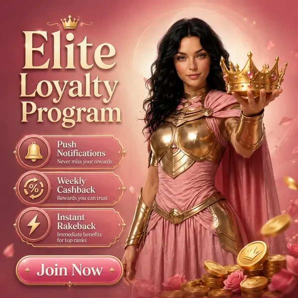 Rose Knight in blush armor presenting golden crown at Spin Sahara Casino app loyalty program