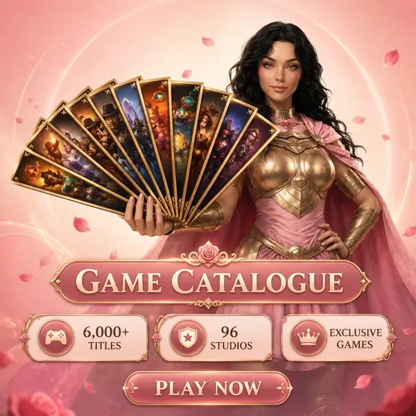 Rose Knight presenteert uitgebreide spellencatalogus bij Spin Sahara Casino met 6.000+ titels weergegeven