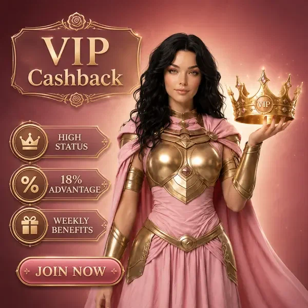 Speler claimt VIP Cashback-bonus terwijl hij gouden kroon vasthoudt bij woestijnoase